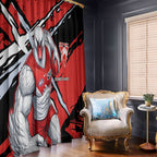 Sydney Swans Football Club Window Curtain Swans Muscular Mascot Graphic - Abstract Paint Splatter Art