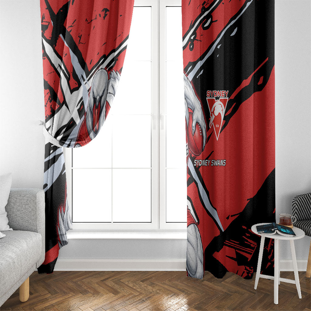 Sydney Swans Football Club Window Curtain Swans Muscular Mascot Graphic - Abstract Paint Splatter Art