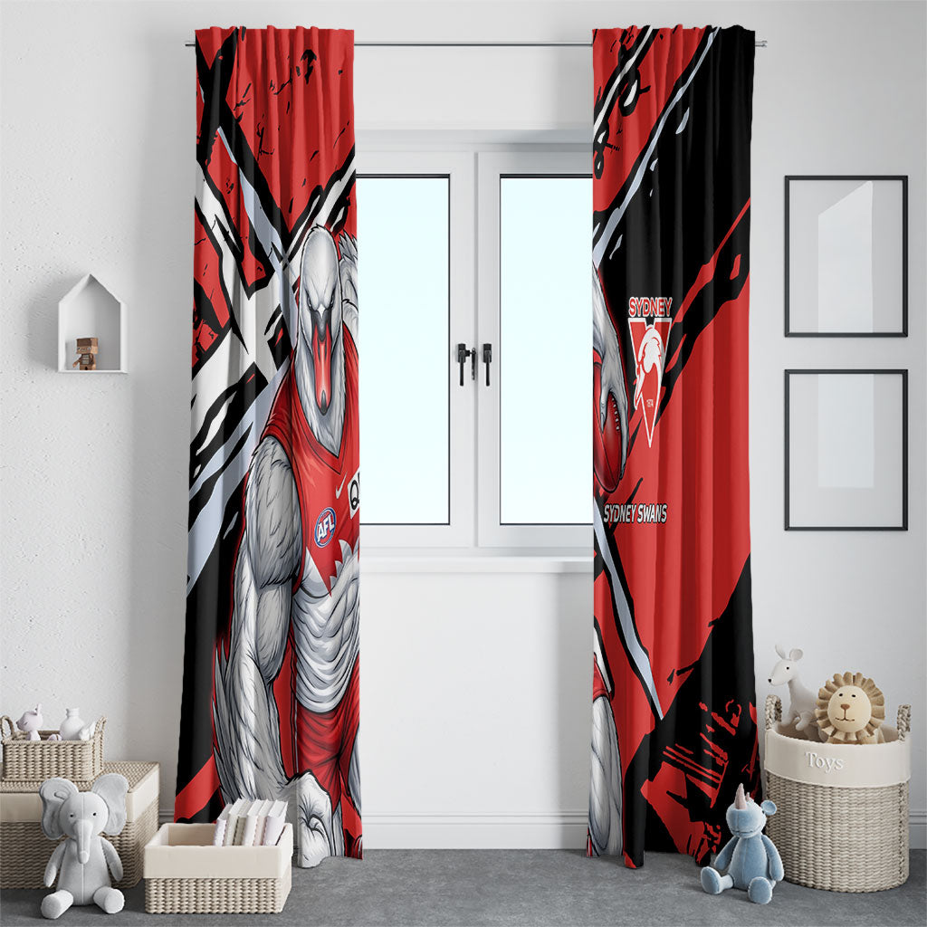 Sydney Swans Football Club Window Curtain Swans Muscular Mascot Graphic - Abstract Paint Splatter Art