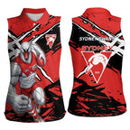 Sydney Swans Football Club Women Sleeveless Polo Shirt Swans Muscular Mascot Graphic - Abstract Paint Splatter Art