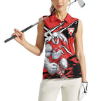 Sydney Swans Football Club Women Sleeveless Polo Shirt Swans Muscular Mascot Graphic - Abstract Paint Splatter Art
