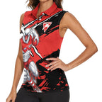 Sydney Swans Football Club Women Sleeveless Polo Shirt Swans Muscular Mascot Graphic - Abstract Paint Splatter Art
