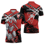 Sydney Swans Football Club Zipper Polo Shirt Swans Muscular Mascot Graphic - Abstract Paint Splatter Art