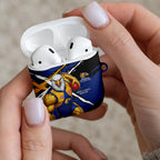 West Coast Eagles AirPods Case Eagles Muscular Mascot Graphic - Abstract Paint Splatter Art