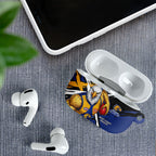 West Coast Eagles AirPods Case Eagles Muscular Mascot Graphic - Abstract Paint Splatter Art