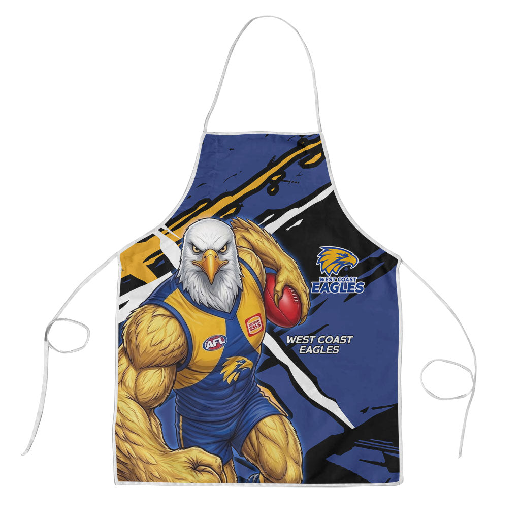West Coast Eagles Apron Eagles Muscular Mascot Graphic - Abstract Paint Splatter Art