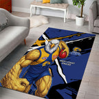 West Coast Eagles Area Rug Eagles Muscular Mascot Graphic - Abstract Paint Splatter Art