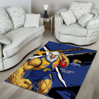 West Coast Eagles Area Rug Eagles Muscular Mascot Graphic - Abstract Paint Splatter Art