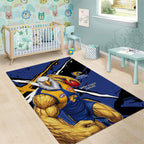 West Coast Eagles Area Rug Eagles Muscular Mascot Graphic - Abstract Paint Splatter Art
