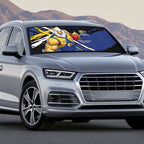 West Coast Eagles Auto Sun Shade Eagles Muscular Mascot Graphic - Abstract Paint Splatter Art