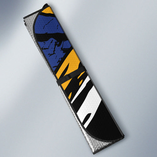 West Coast Eagles Auto Sun Shade Eagles Muscular Mascot Graphic - Abstract Paint Splatter Art