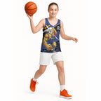 West Coast Eagles Basketball Jersey Eagles Muscular Mascot Graphic - Abstract Paint Splatter Art