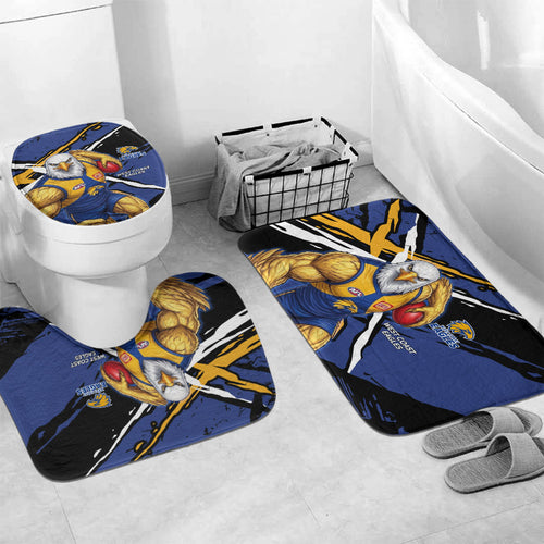 West Coast Eagles Bathroom Set Eagles Muscular Mascot Graphic - Abstract Paint Splatter Art