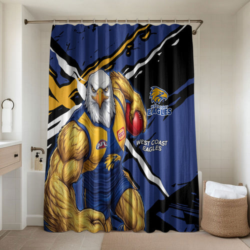 West Coast Eagles Bathroom Set Eagles Muscular Mascot Graphic - Abstract Paint Splatter Art