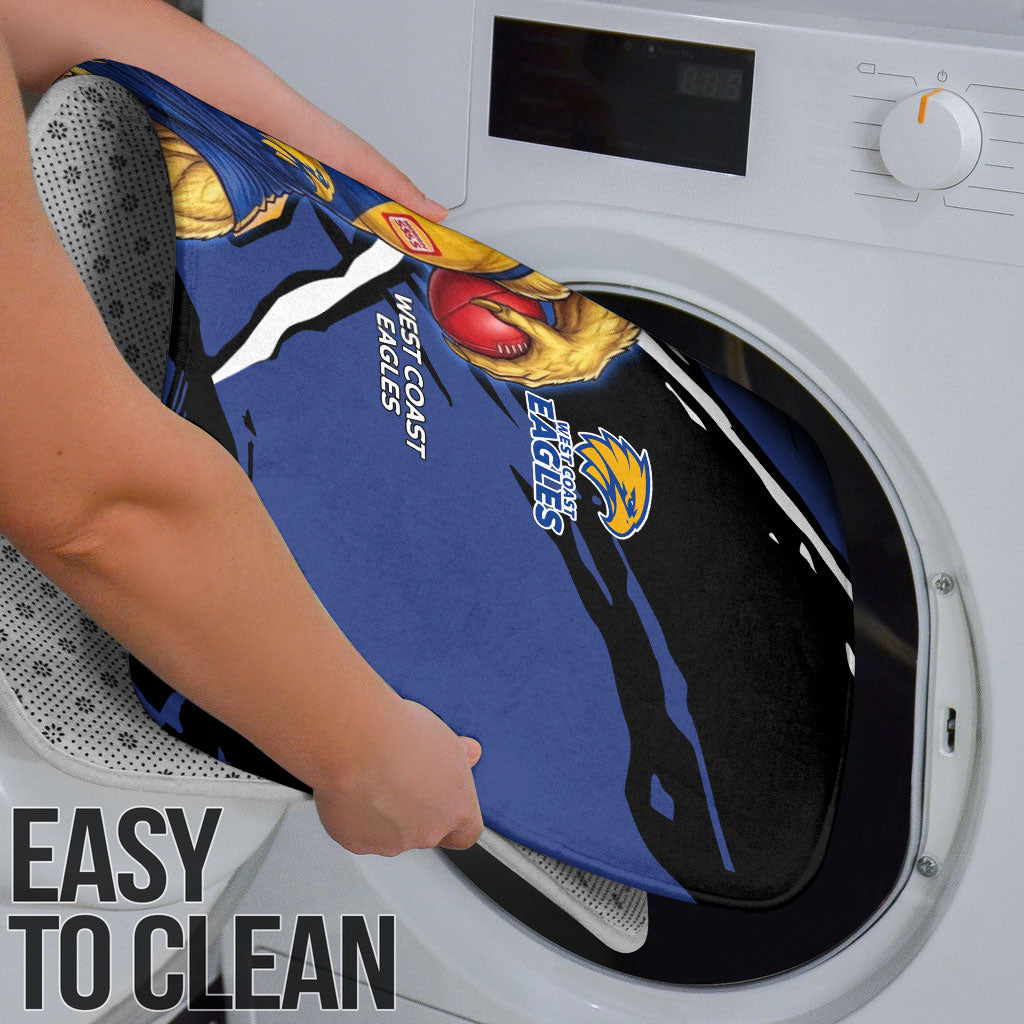 West Coast Eagles Bathroom Set Eagles Muscular Mascot Graphic - Abstract Paint Splatter Art