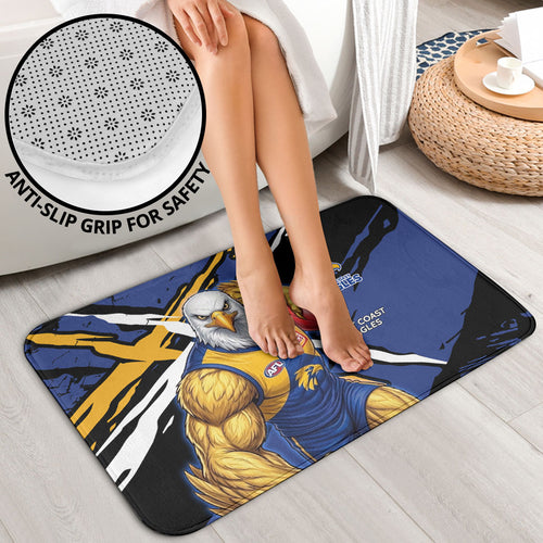 West Coast Eagles Bathroom Set Eagles Muscular Mascot Graphic - Abstract Paint Splatter Art