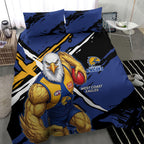 West Coast Eagles Bedding Set Eagles Muscular Mascot Graphic - Abstract Paint Splatter Art