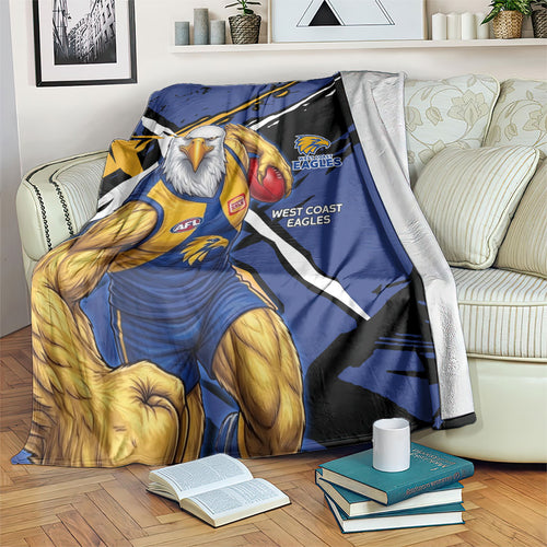 West Coast Eagles Blanket Eagles Muscular Mascot Graphic - Abstract Paint Splatter Art