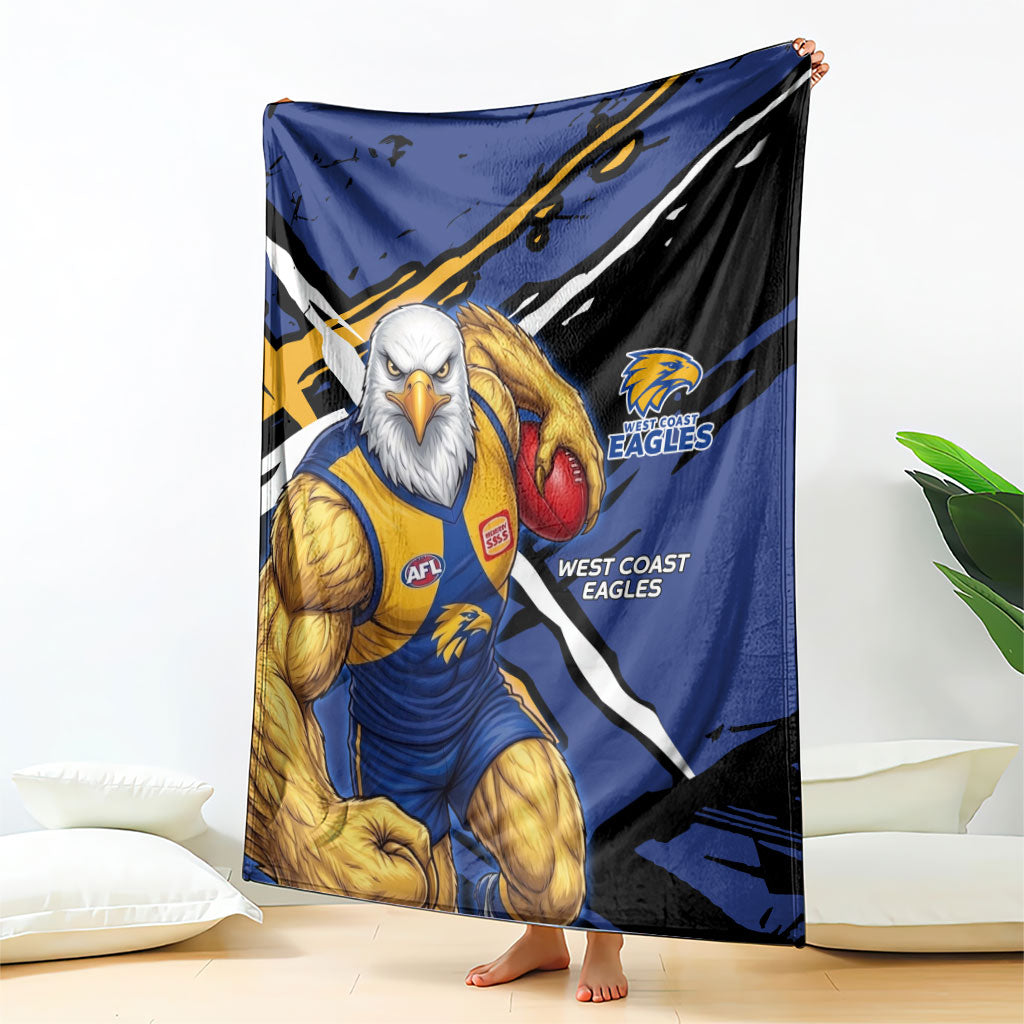 West Coast Eagles Blanket Eagles Muscular Mascot Graphic - Abstract Paint Splatter Art