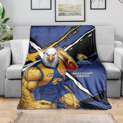 West Coast Eagles Blanket Eagles Muscular Mascot Graphic - Abstract Paint Splatter Art
