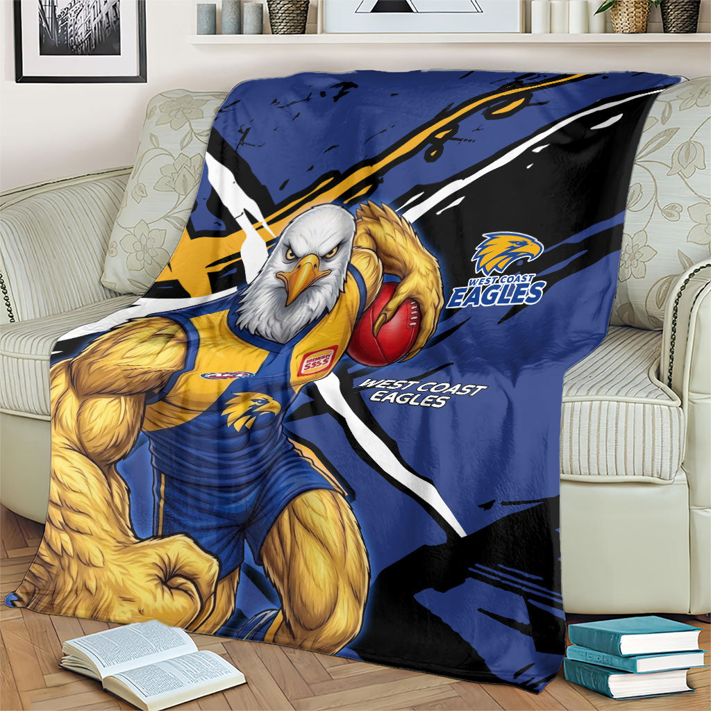 West Coast Eagles Blanket Eagles Muscular Mascot Graphic - Abstract Paint Splatter Art
