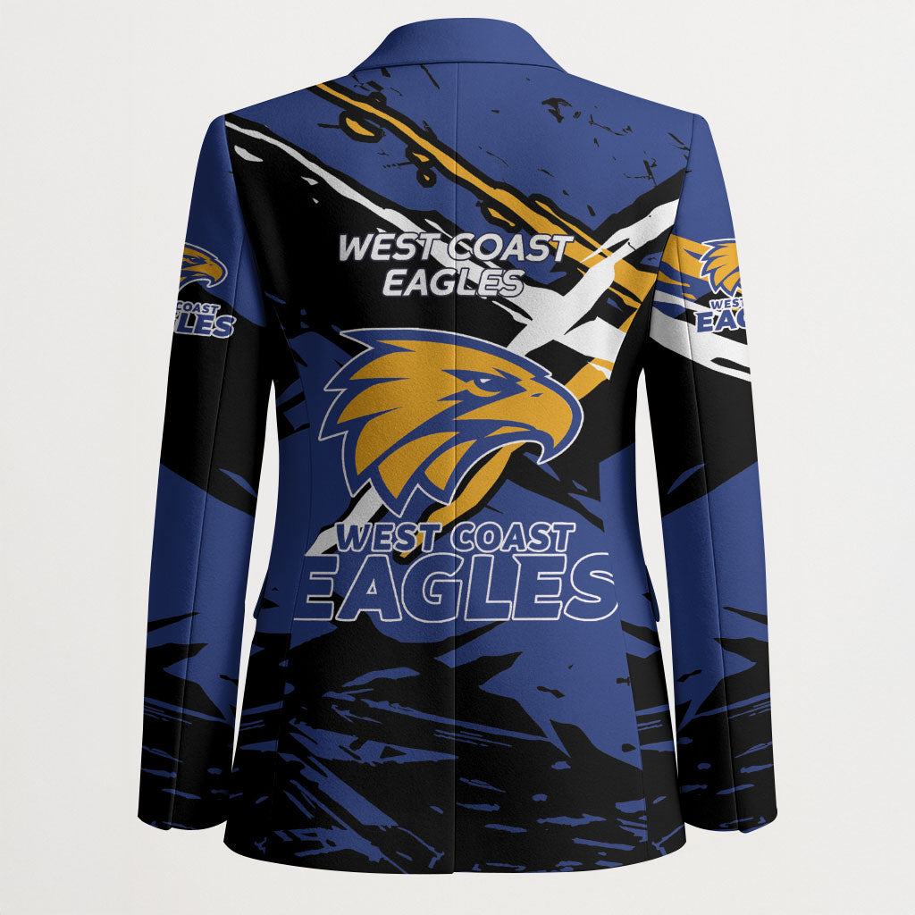 West Coast Eagles Blazer Eagles Muscular Mascot Graphic - Abstract Paint Splatter Art