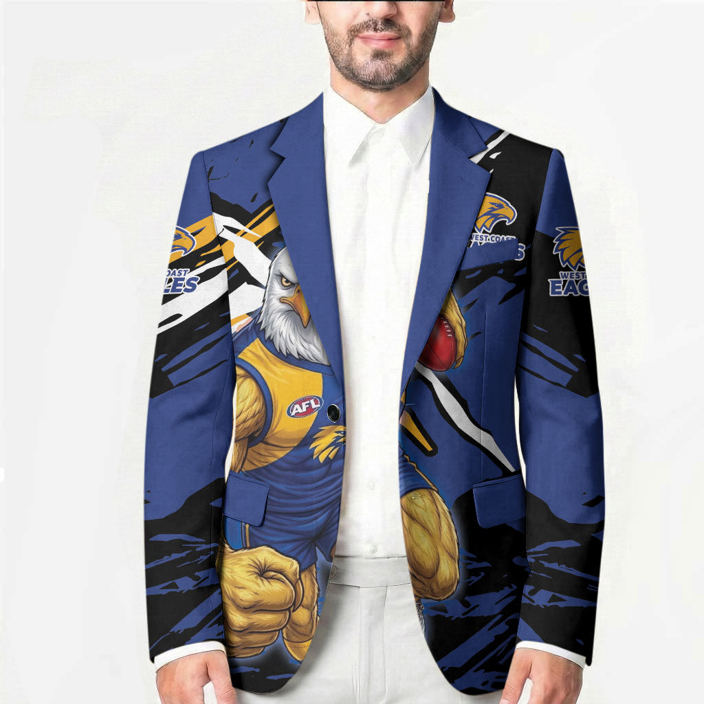 West Coast Eagles Blazer Eagles Muscular Mascot Graphic - Abstract Paint Splatter Art