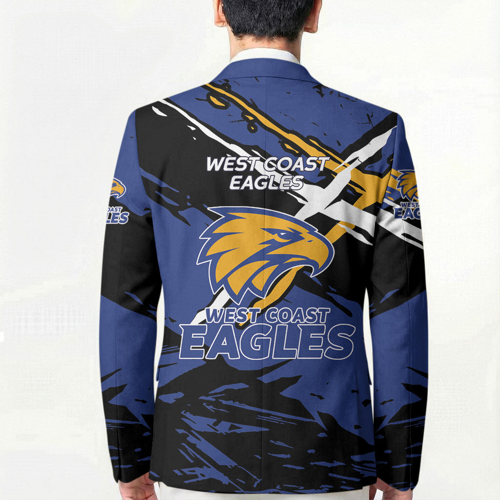 West Coast Eagles Blazer Eagles Muscular Mascot Graphic - Abstract Paint Splatter Art