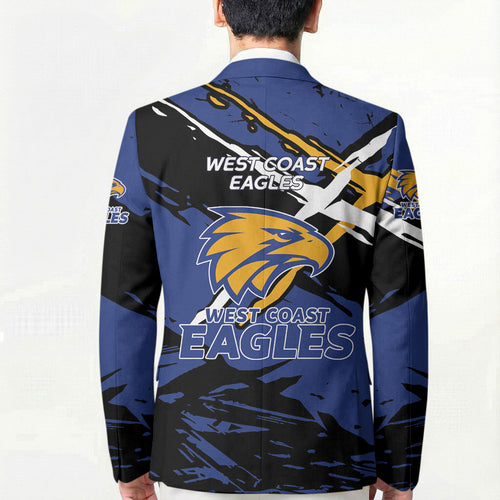 West Coast Eagles Blazer Eagles Muscular Mascot Graphic - Abstract Paint Splatter Art