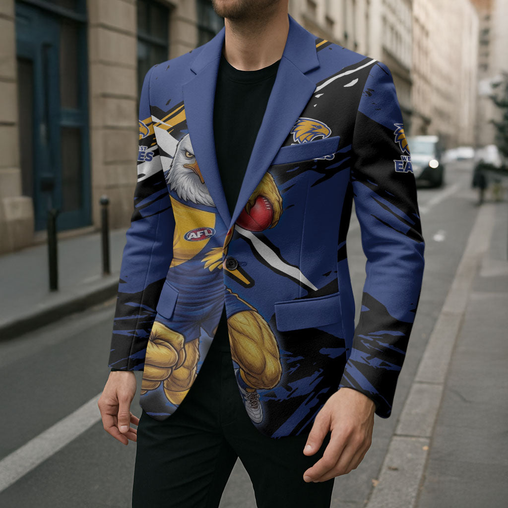West Coast Eagles Blazer Eagles Muscular Mascot Graphic - Abstract Paint Splatter Art