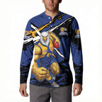 West Coast Eagles Button Sweatshirt Eagles Muscular Mascot Graphic - Abstract Paint Splatter Art