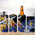 West Coast Eagles 4 in 1 Can Cooler Tumbler Eagles Muscular Mascot Graphic - Abstract Paint Splatter Art