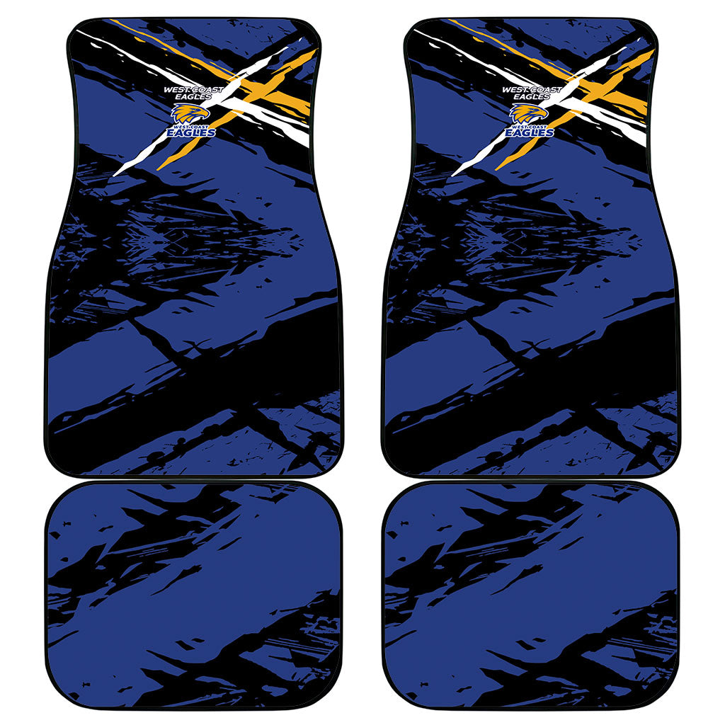 West Coast Eagles Car Mats Eagles Muscular Mascot Graphic - Abstract Paint Splatter Art