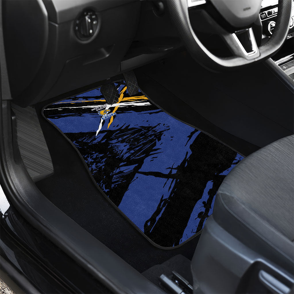 West Coast Eagles Car Mats Eagles Muscular Mascot Graphic - Abstract Paint Splatter Art