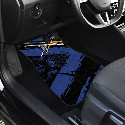 West Coast Eagles Car Mats Eagles Muscular Mascot Graphic - Abstract Paint Splatter Art