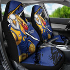West Coast Eagles Car Seat Cover Eagles Muscular Mascot Graphic - Abstract Paint Splatter Art