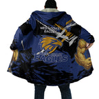 West Coast Eagles Cloak Eagles Muscular Mascot Graphic - Abstract Paint Splatter Art