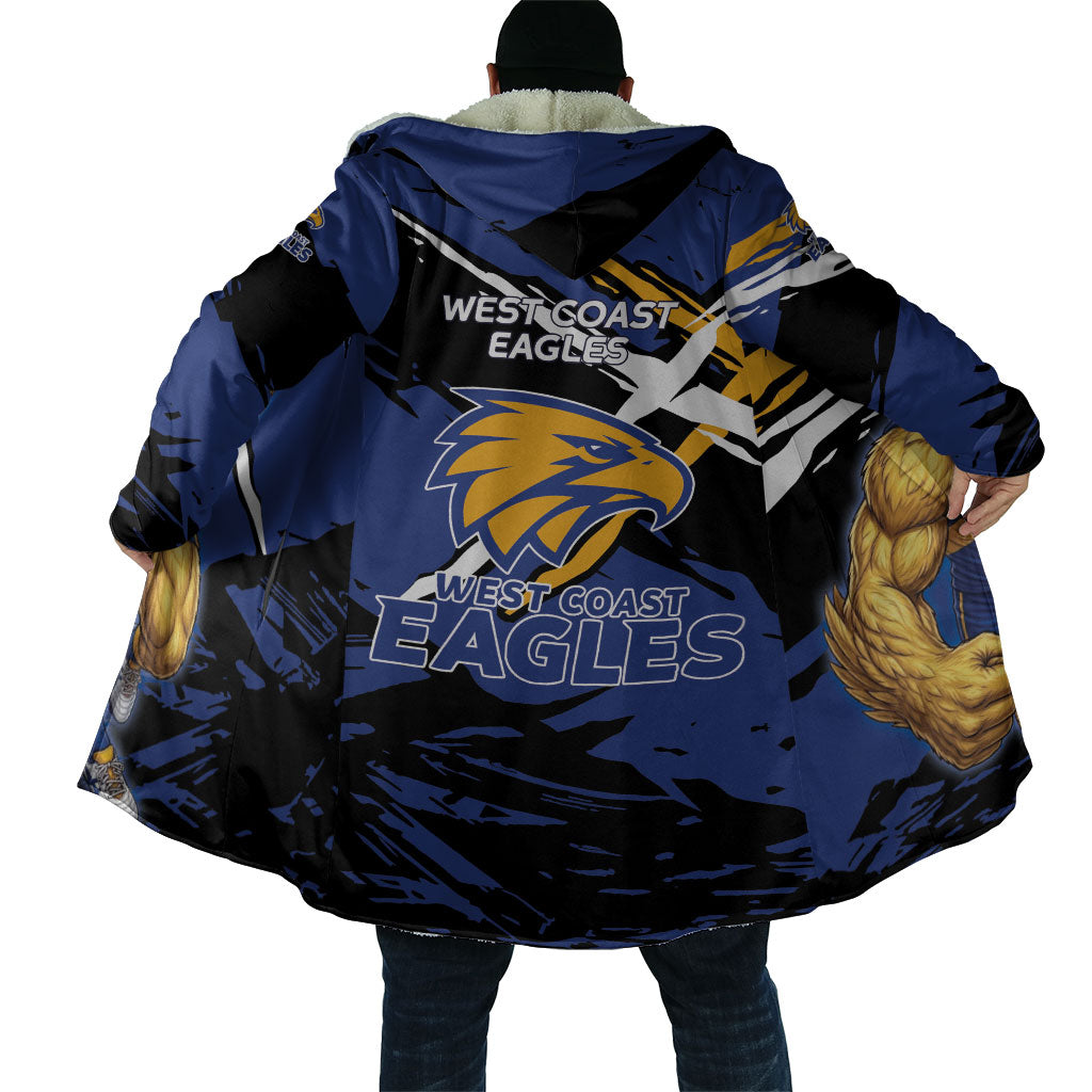 West Coast Eagles Cloak Eagles Muscular Mascot Graphic - Abstract Paint Splatter Art