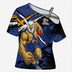 West Coast Eagles Cross Shoulder Shirt Eagles Muscular Mascot Graphic - Abstract Paint Splatter Art