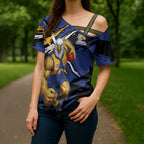 West Coast Eagles Cross Shoulder Shirt Eagles Muscular Mascot Graphic - Abstract Paint Splatter Art