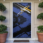 West Coast Eagles Door Cover Eagles Muscular Mascot Graphic - Abstract Paint Splatter Art