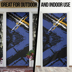 West Coast Eagles Door Cover Eagles Muscular Mascot Graphic - Abstract Paint Splatter Art