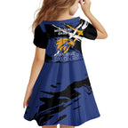 West Coast Eagles Family Matching Tank Maxi Dress and Hawaiian Shirt Eagles Muscular Mascot Graphic - Abstract Paint Splatter Art