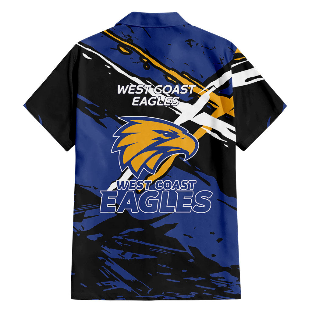 West Coast Eagles Family Matching Tank Maxi Dress and Hawaiian Shirt Eagles Muscular Mascot Graphic - Abstract Paint Splatter Art