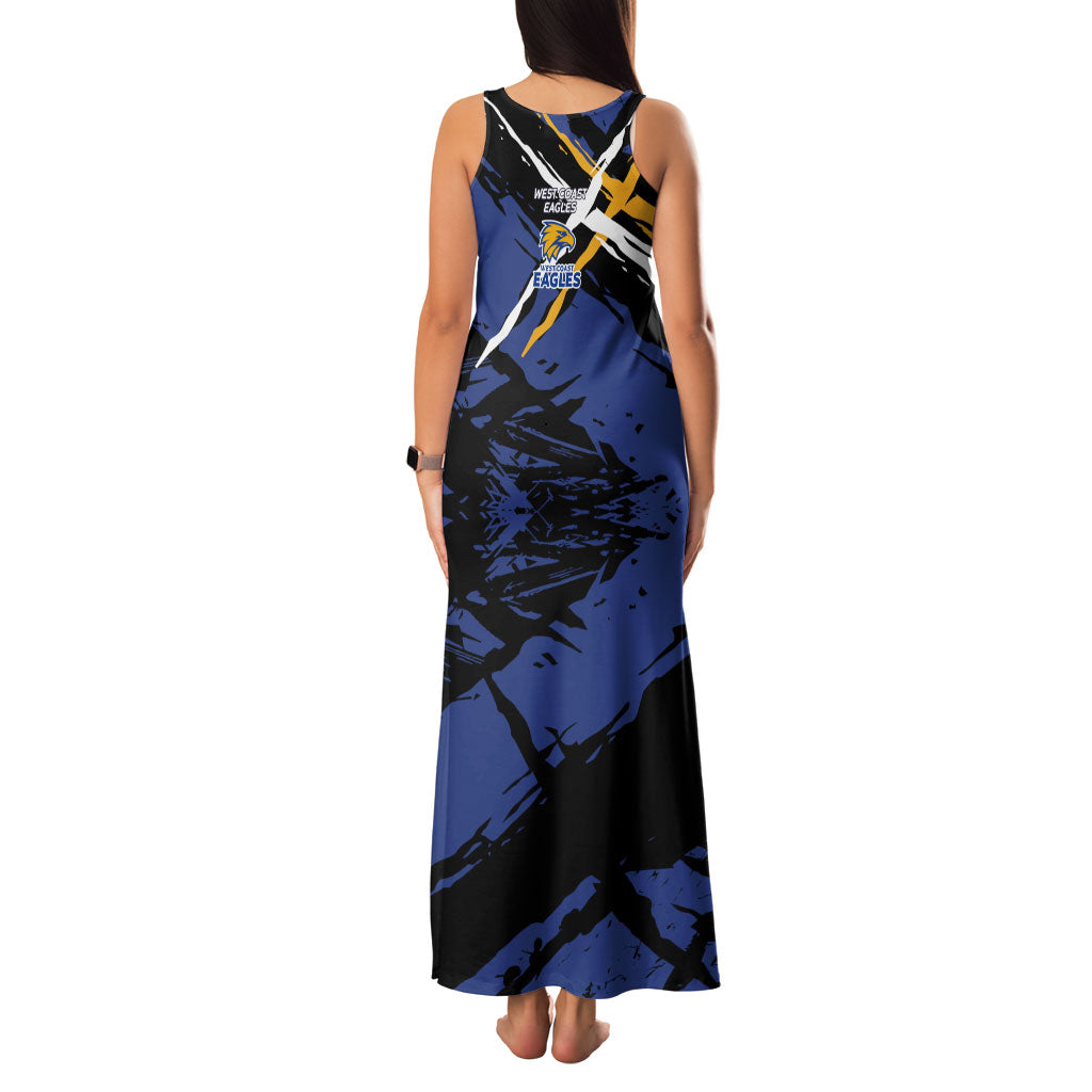 West Coast Eagles Family Matching Tank Maxi Dress and Hawaiian Shirt Eagles Muscular Mascot Graphic - Abstract Paint Splatter Art