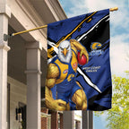 West Coast Eagles Garden Flag Eagles Muscular Mascot Graphic - Abstract Paint Splatter Art