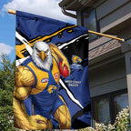 West Coast Eagles Garden Flag Eagles Muscular Mascot Graphic - Abstract Paint Splatter Art