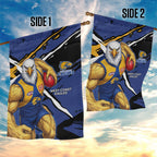 West Coast Eagles Garden Flag Eagles Muscular Mascot Graphic - Abstract Paint Splatter Art