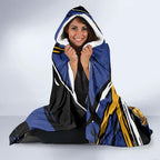 West Coast Eagles Hooded Blanket Eagles Muscular Mascot Graphic - Abstract Paint Splatter Art