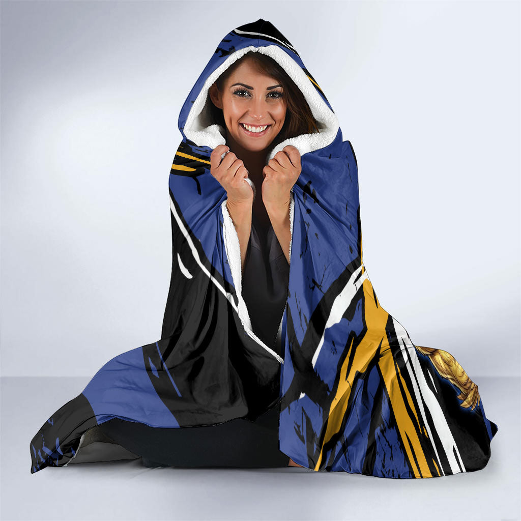 West Coast Eagles Hooded Blanket Eagles Muscular Mascot Graphic - Abstract Paint Splatter Art